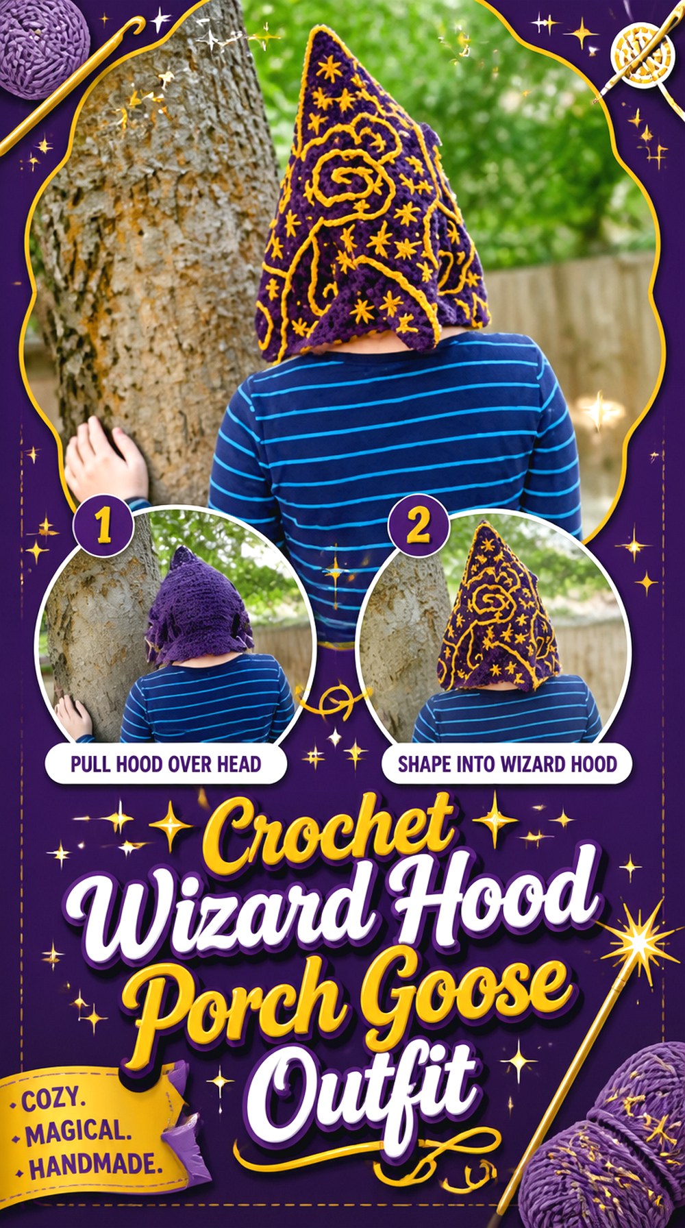 Crochet Wizard Hood Porch Goose Outfit