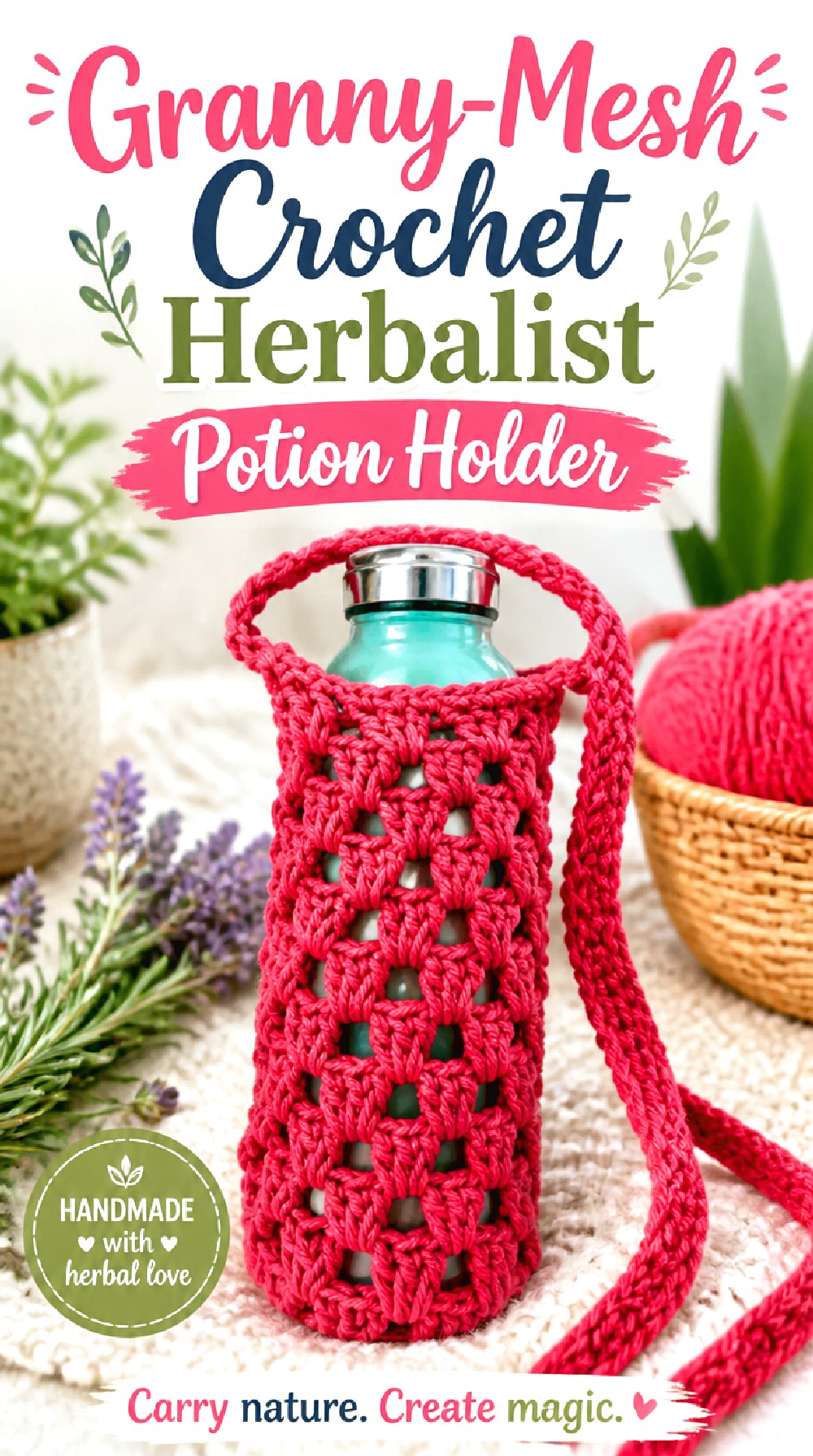 Granny Mesh Crochet Herbalist Potion Holder