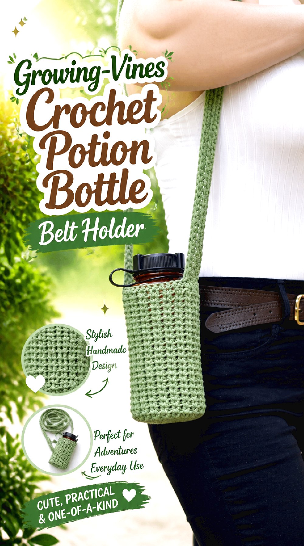 Growing Vines Crochet Potion Bottle Belt Holder