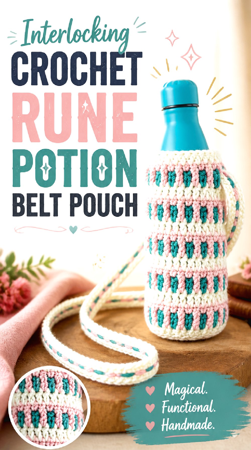 Interlocking Crochet Rune Potion Belt Pouch