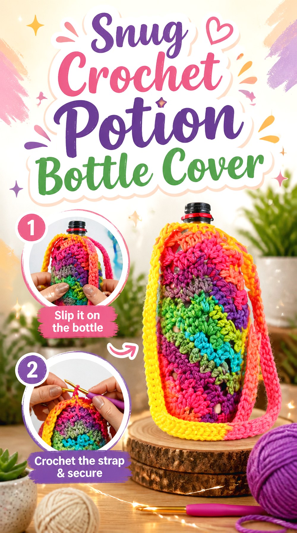 Snug Crochet Potion Bottle Cover