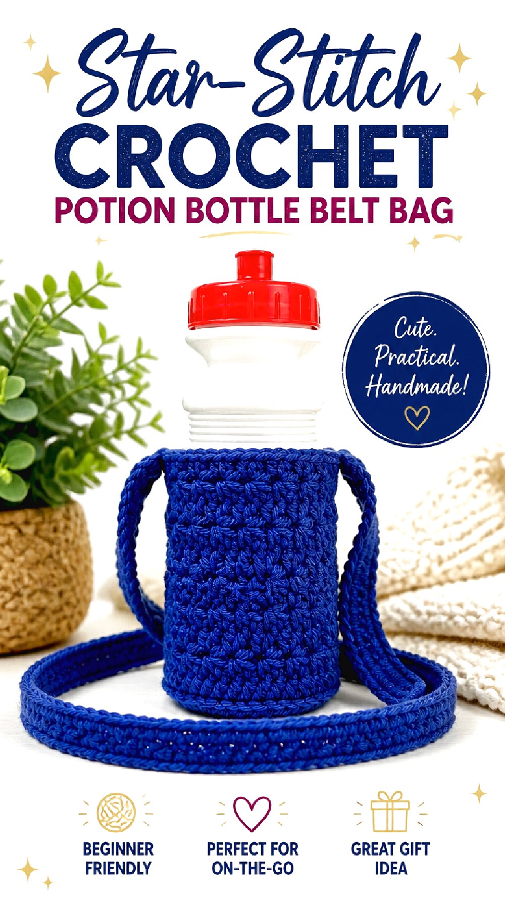 Star Stitch Crochet Potion Bottle Belt Bag