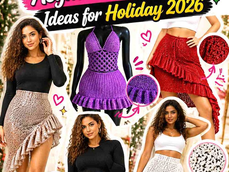 13 Crochet Metallic Asymmetrical Skirt Ideas for Holiday 2026