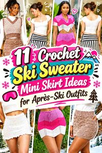 15 Crochet Ski Sweater Mini Skirt Ideas for Après-Ski Outfits