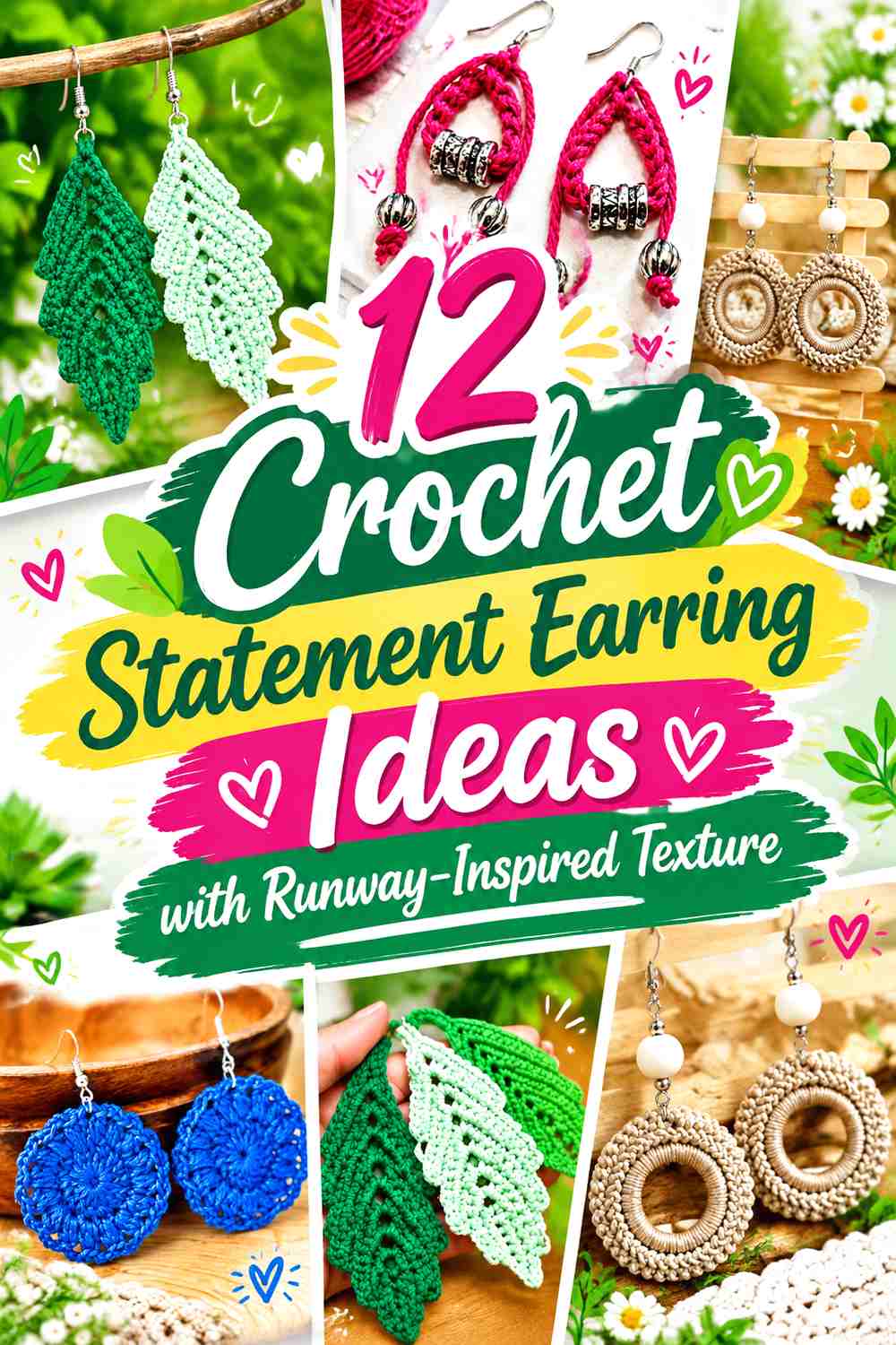 13 Crochet Statement Earring Ideas with Runway-Inspired Texture
