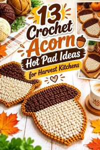 13 Crochet Acorn Hot Pad Ideas for Harvest Kitchens