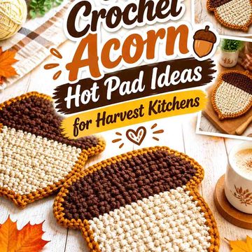 13 Crochet Acorn Hot Pad Ideas for Harvest Kitchens