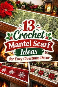 13 Crochet Mantel Scarf Ideas for Cozy Christmas Decor