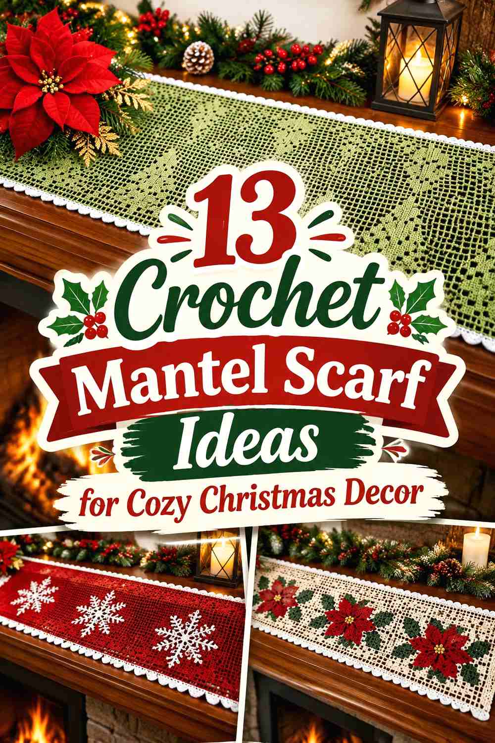 13 Crochet Mantel Scarf Ideas for Cozy Christmas Decor