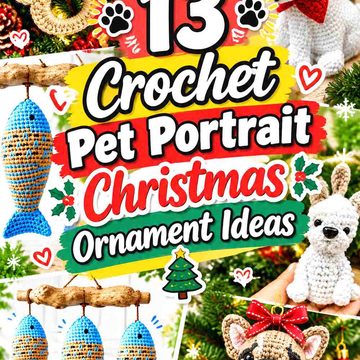17 Crochet Pet Portrait Christmas Ornament Ideas