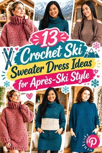 14 Crochet Ski Sweater Dress Ideas for Après-Ski Style