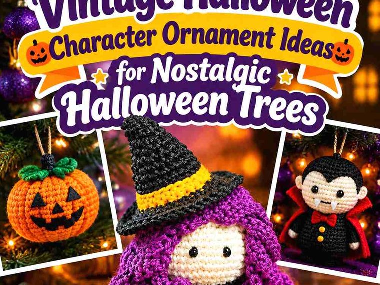 13 Crochet Vintage Halloween Character Ornament Ideas for Nostalgic Halloween Trees