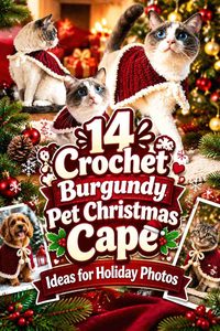 14 Crochet Burgundy Pet Christmas Cape Ideas for Holiday Photos