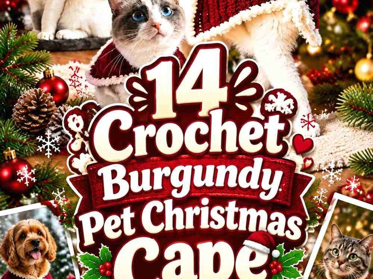 14 Crochet Burgundy Pet Christmas Cape Ideas for Holiday Photos