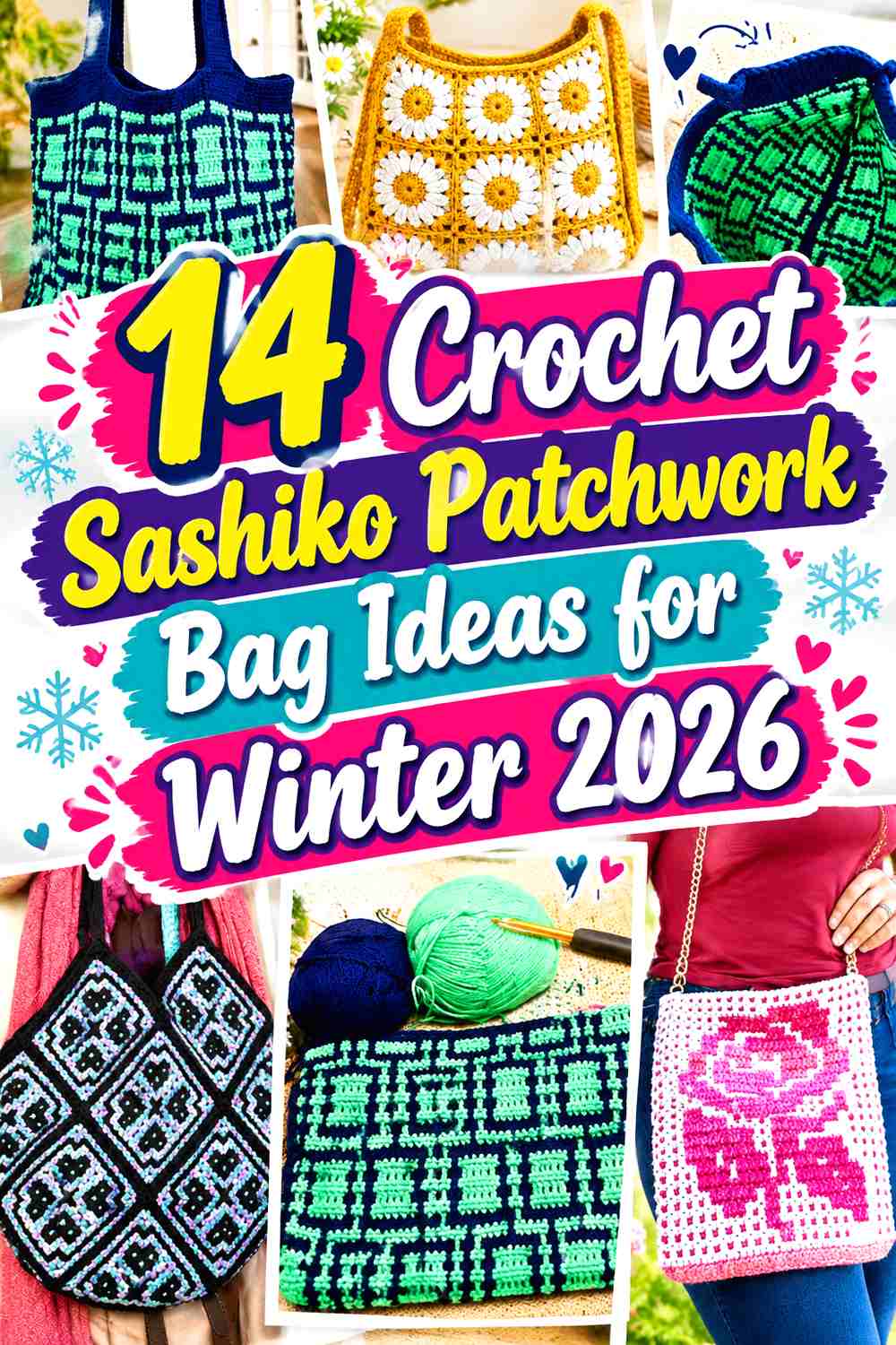 18 Crochet Sashiko Patchwork Bag Ideas for Winter 2026