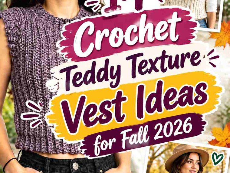 14 Crochet Teddy Texture Vest Ideas for Fall 2026