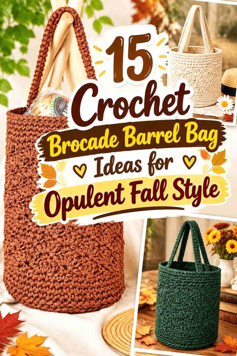 15 Crochet Brocade Barrel Bag Ideas for Opulent Fall Style