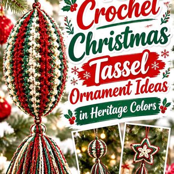 15 Crochet Christmas Tassel Ornament Ideas in Heritage Colors