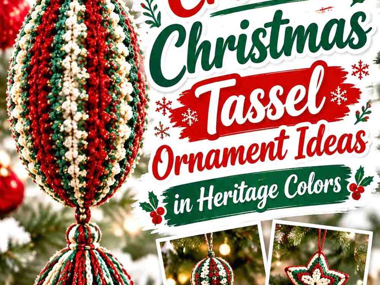 15 Crochet Christmas Tassel Ornament Ideas in Heritage Colors