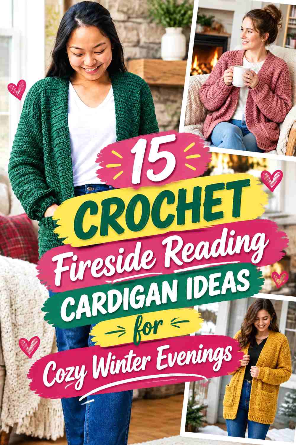 15 Crochet Fireside Reading Cardigan Ideas for Cozy Winter Evenings