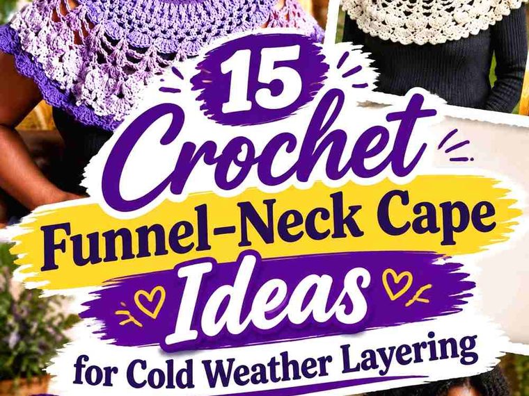 15 Crochet Funnel-Neck Cape Ideas for Cold Weather Layering
