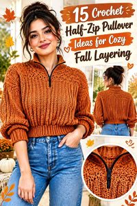15 Crochet Half-Zip Pullover Ideas for Cozy Fall Layering