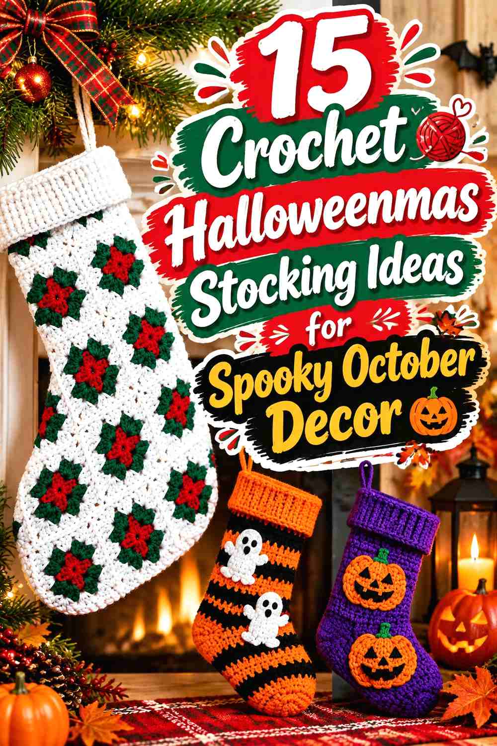 15 Crochet Halloweenmas Stocking Ideas for Spooky October Decor
