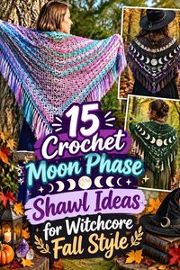 15 Crochet Moon Phase Shawl Ideas for Witchcore Fall Style