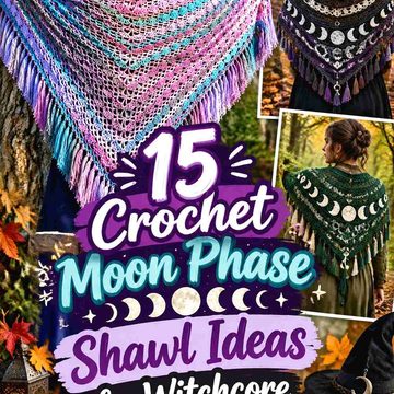 15 Crochet Moon Phase Shawl Ideas for Witchcore Fall Style