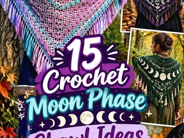15 Crochet Moon Phase Shawl Ideas for Witchcore Fall Style