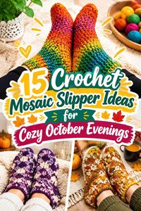 15 Crochet Mosaic Slipper Ideas for Cozy October Evenings