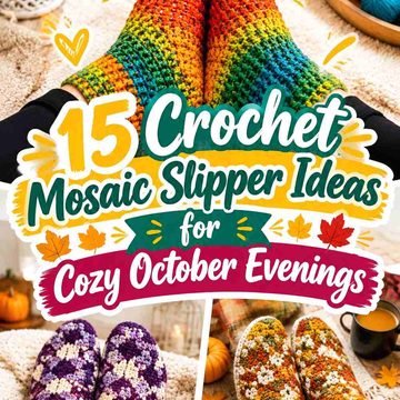 15 Crochet Mosaic Slipper Ideas for Cozy October Evenings