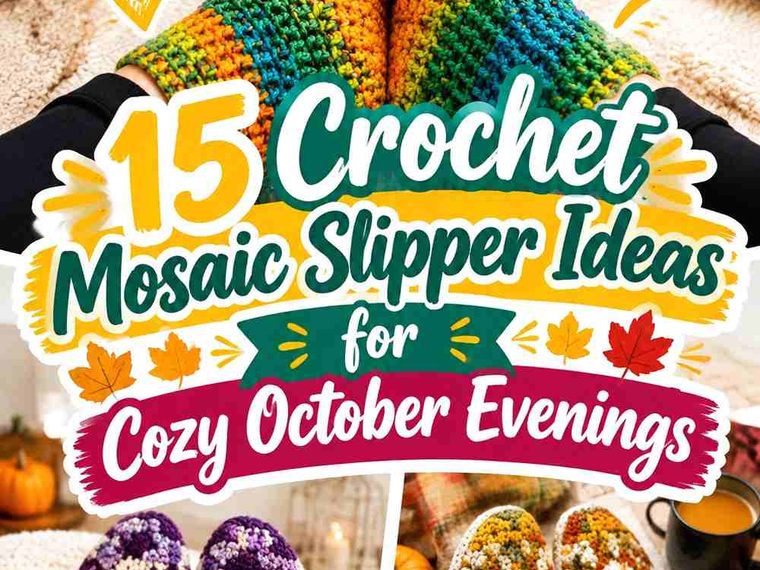 15 Crochet Mosaic Slipper Ideas for Cozy October Evenings