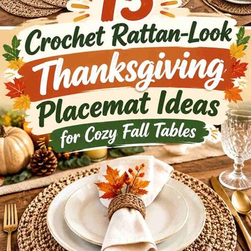 15 Crochet Rattan-Look Thanksgiving Placemat Ideas for Cozy Fall Tables
