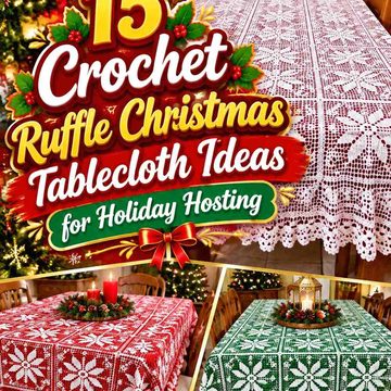 15 Crochet Ruffle Christmas Tablecloth Ideas for Holiday Hosting