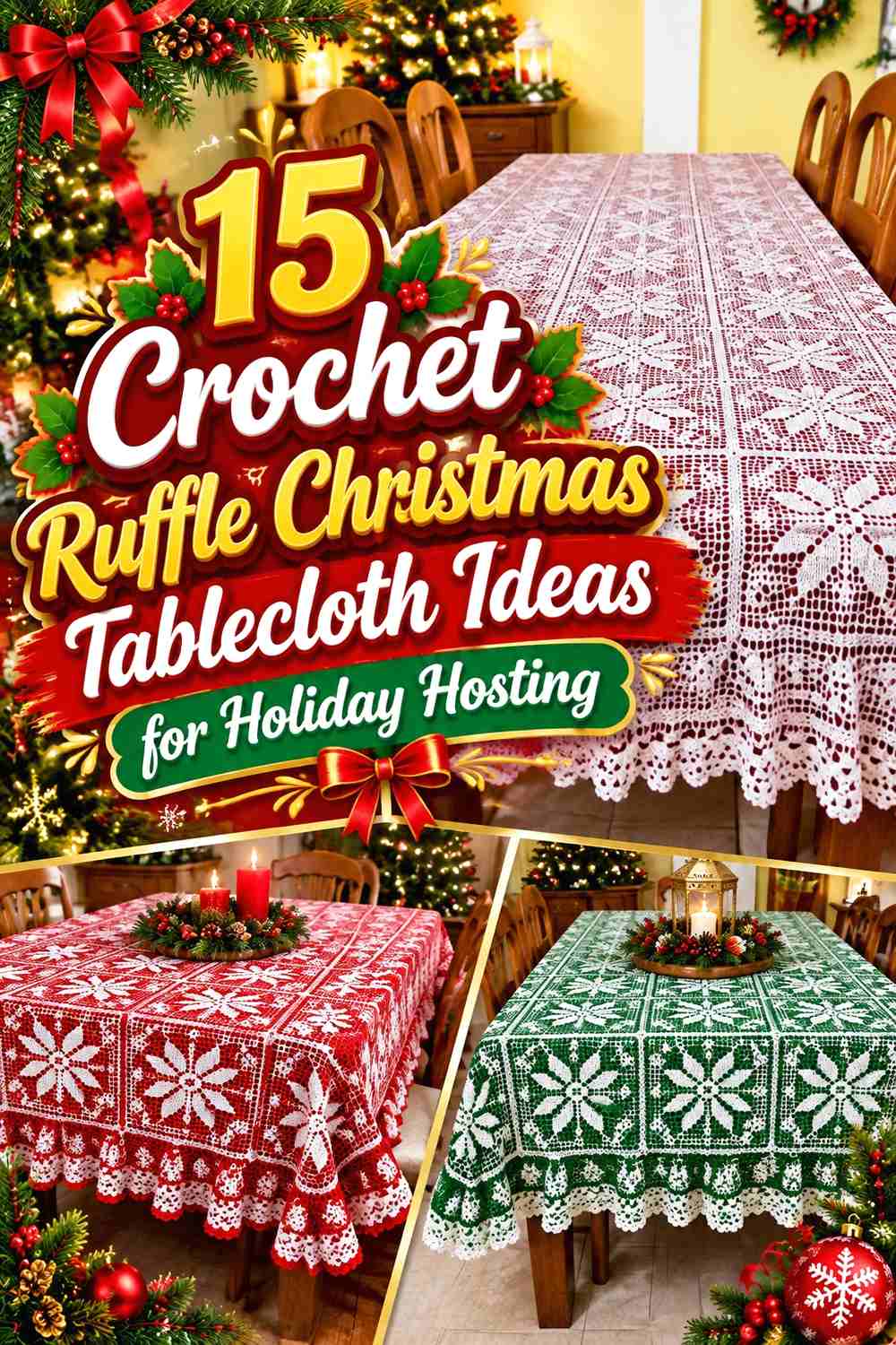 15 Crochet Ruffle Christmas Tablecloth Ideas for Holiday Hosting