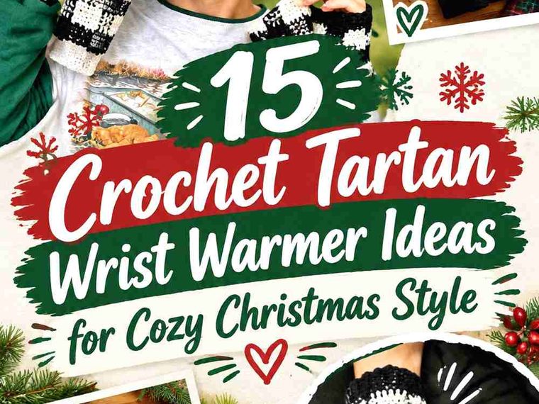 15 Crochet Tartan Wrist Warmer Ideas for Cozy Christmas Style