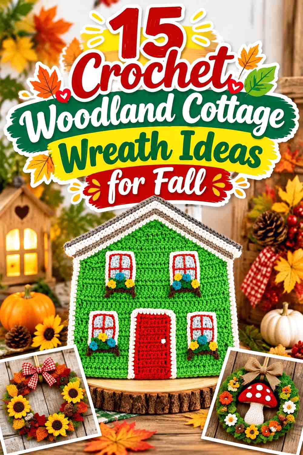 15 Crochet Woodland Cottage Wreath Ideas for Fall