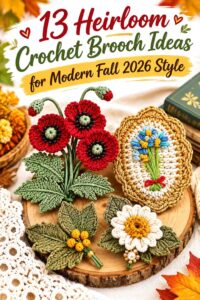 Heirloom Crochet Brooch Ideas for Modern Fall Style Featured