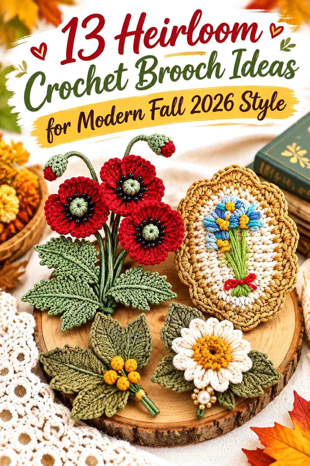 Heirloom Crochet Brooch Ideas for Modern Fall Style Featured