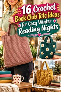 16 Crochet Book Club Tote Ideas for Cozy Winter Reading Nights