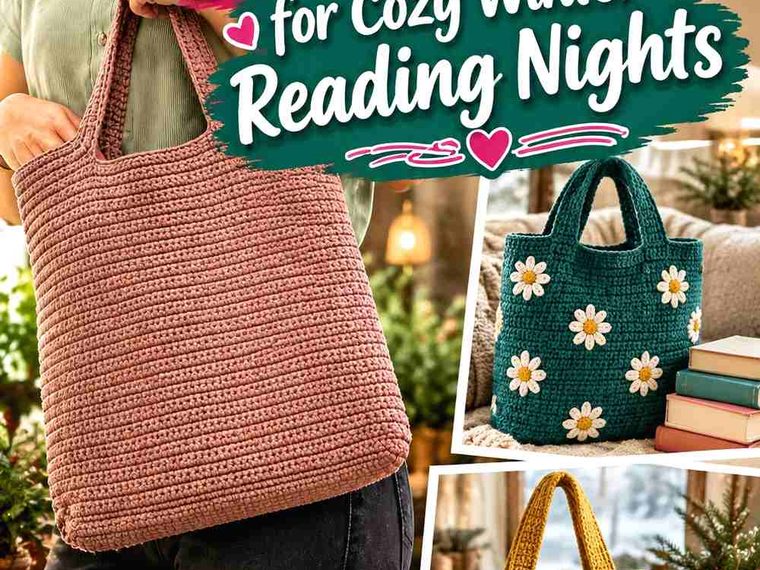 16 Crochet Book Club Tote Ideas for Cozy Winter Reading Nights