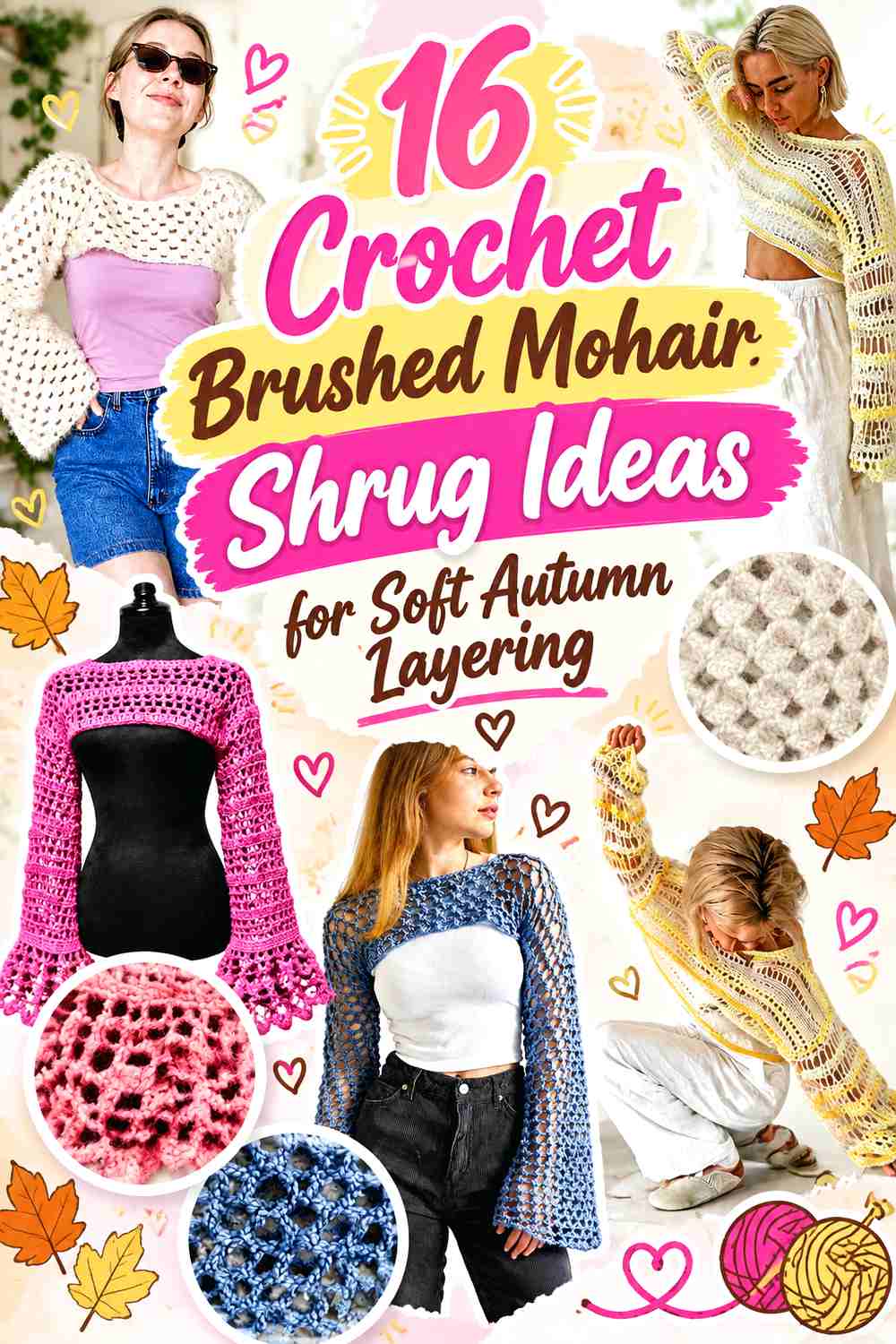 17 Crochet Brushed Mohair Shrug Ideas for Soft Autumn Layering