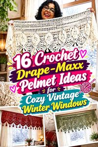 16 Crochet Drape-Maxx Pelmet Ideas for Cozy Vintage Winter Windows