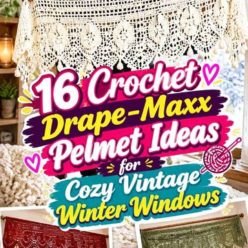 16 Crochet Drape-Maxx Pelmet Ideas for Cozy Vintage Winter Windows
