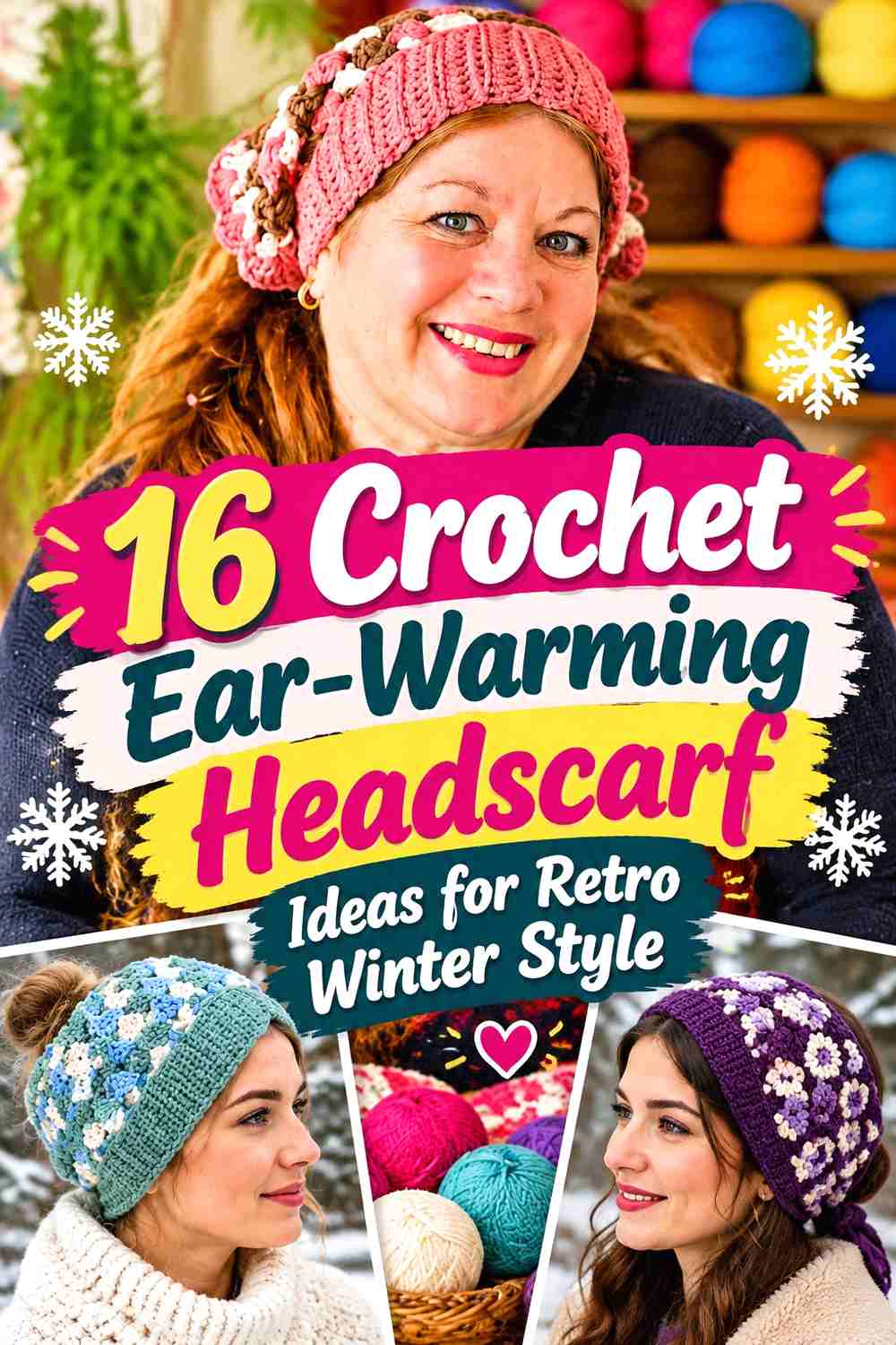 16 Crochet Ear-Warming Headscarf Ideas for Retro Winter Style