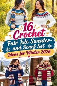 16 Crochet Fair Isle Sweater-and-Scarf Set Ideas for Winter 2026