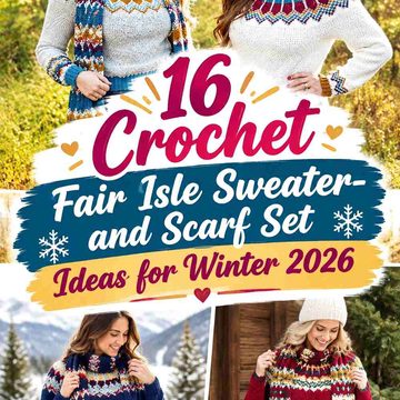 16 Crochet Fair Isle Sweater-and-Scarf Set Ideas for Winter 2026