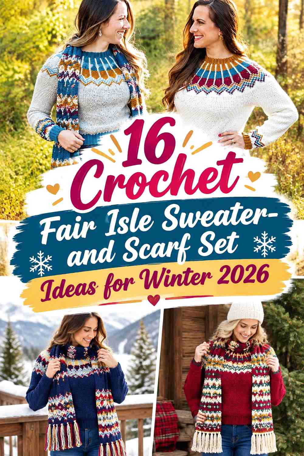 16 Crochet Fair Isle Sweater-and-Scarf Set Ideas for Winter 2026