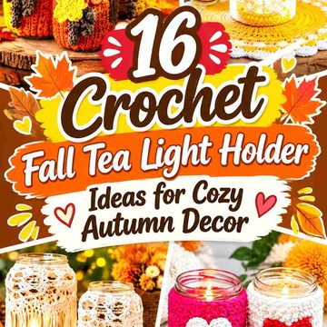 17 Crochet Fall Tea Light Holder Ideas for Cozy Autumn Decor